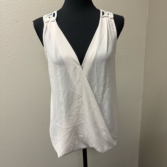 Ktoo Cream Lace Overlay Tank Boho Crochet Sleeveless Blouse Romantic Top - Picture 2 of 7